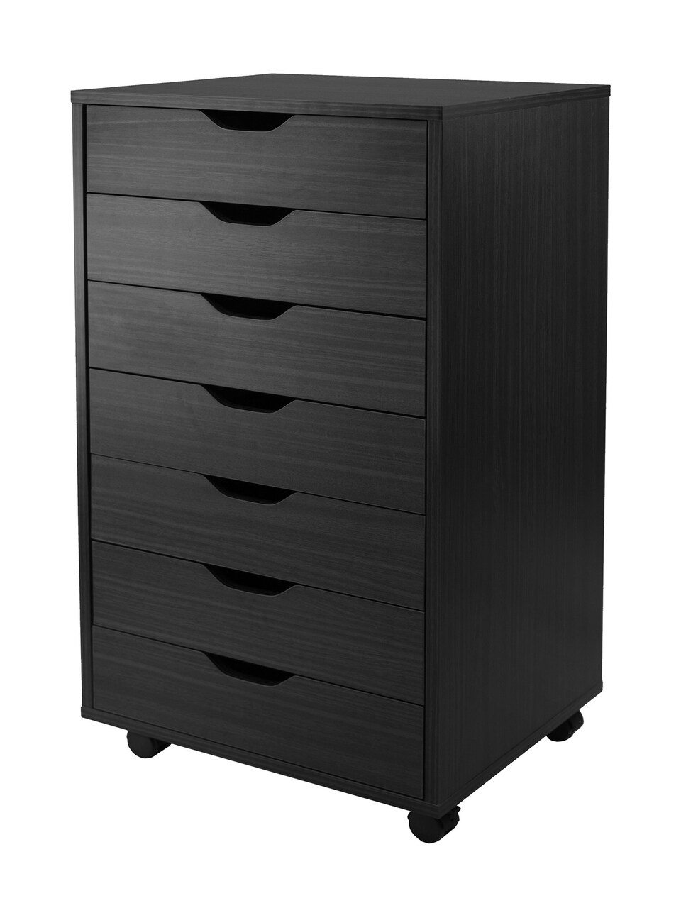 Contemporary Home Living 35.25" Black Elegant Halifax Rectangular 7 Pull-Out Drawers Cabinet for Closet